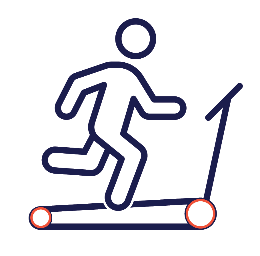 Man running on a treadmill 